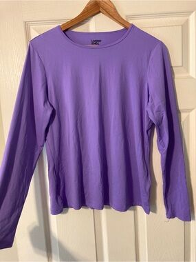 Lands' End Lavender Long-Sleeve SunShade Rash Guard Swim Tee